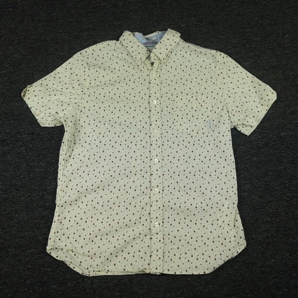 Ben Sherman Shirt Mens Medium Yellow Floral Stretch‎ Fit Short Sleeve Button up - Picture 1 of 11